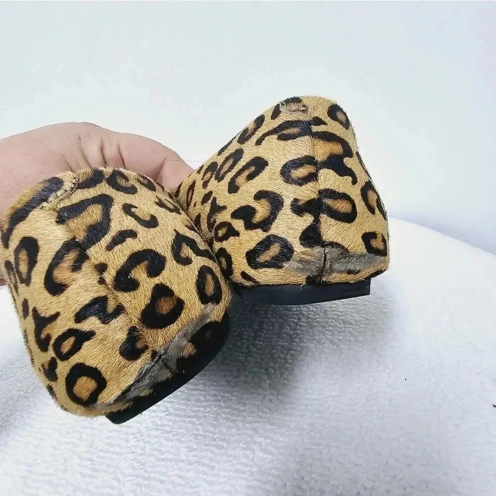 Jeffry Campbell vionnet leopard print pony hair pointed toe flats size 40 - Picture 6 of 14